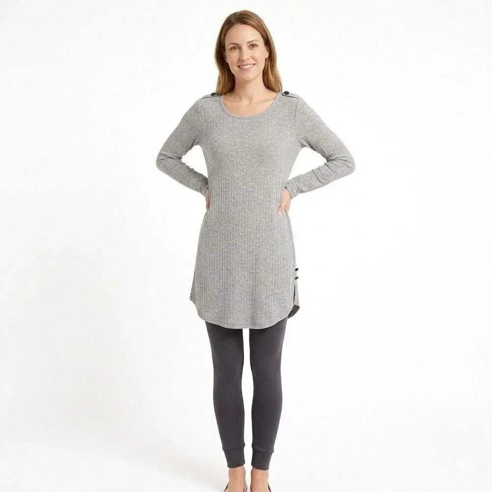 Simply Noelle Women Dress Tunic Size Small Gray Long Sleeve Pullover - Picture 1 of 12